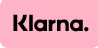 A pink background with the word klarna written in black.